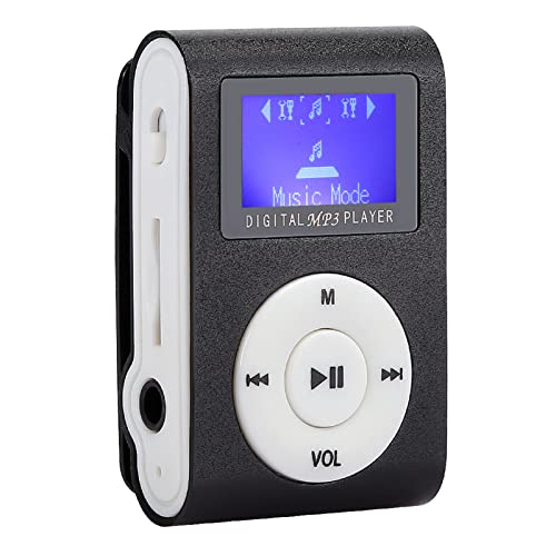 dioche mp3 player mit bluetooth, 0,8 zoll lcd, tragbar, metall clip, 3,5mm kopfhörer