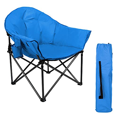 Campingstuhl hoch belastbar, foldable Moon Chair XXL bis 150kg, HIGH POINT SPORTS, blau