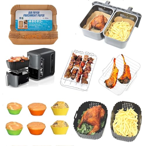 heißluftfritteuse zubehör für ninja foodi af300eu af400eu, grillrost backpapier