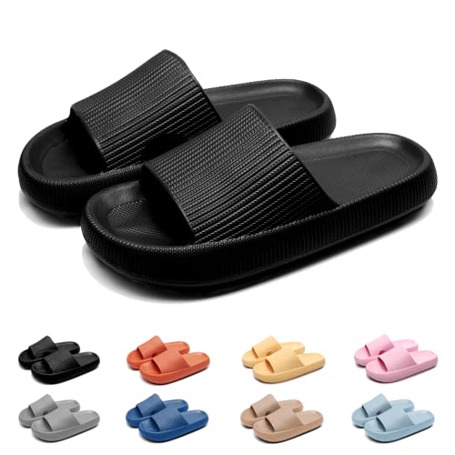 geweo badeschuhe herren, cozi slides, unisex pantoletten, rutschfeste sandalen, dicke sohle