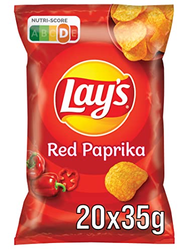 lay's paprika chips 20 x 35g - knusprige kartoffelchips für partys