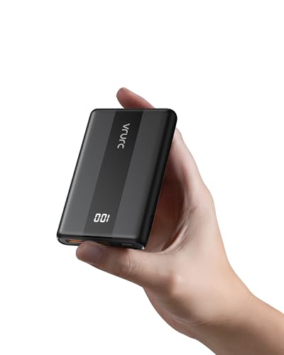 vrurc mini powerbank 10000mAh 20W usb c schnelles aufladen tragbares ladegerät 3 ausgänge