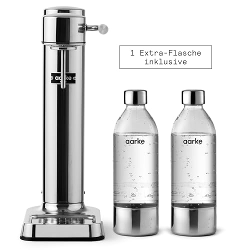 aarke carbonator 3 wassersprudler edelstahl, 2x bpa-freie flaschen