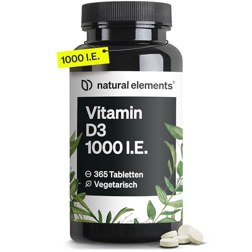 vitamin d3 1000 iu - 365 tabletten für knochen und immunsystem - produziert in deutschland