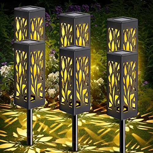 solarlampen für außen garten, 6 solarleuchten mit auto ein/aus, ip65, 90 lumen