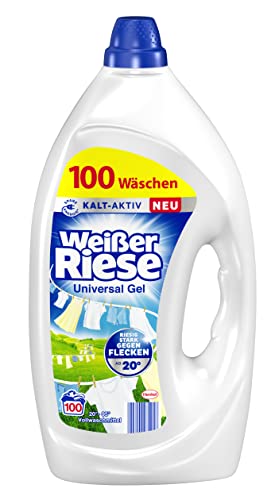 weißer riese universal gel, vollwaschmittel für 100 waschladungen, 20 c kaltaktiv