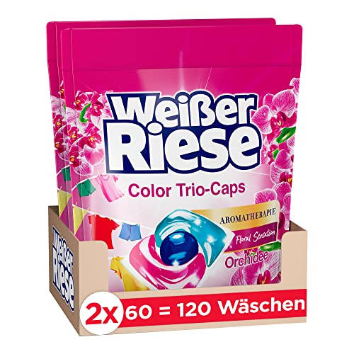 weiß riese color trio-caps waschmittel orchidee, 120 waschladungen, 100 % recycelbar