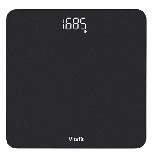 vitafit digitale personenwaage hochgenauigkeit 182kg led-anzeige silberschwarz