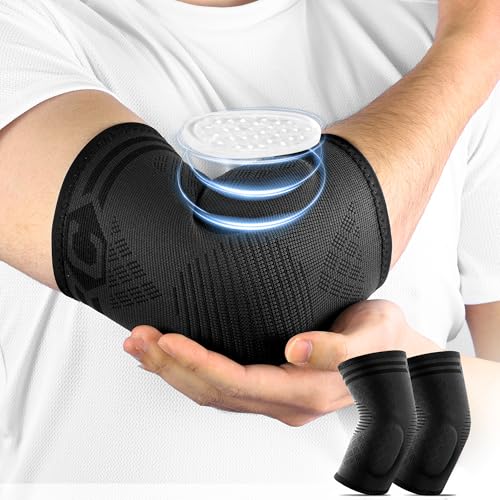 CAMBIVO Ellenbogenbandage 2er Pack mit Riemen & Gel-Polster für Tendinitis, Arthritis