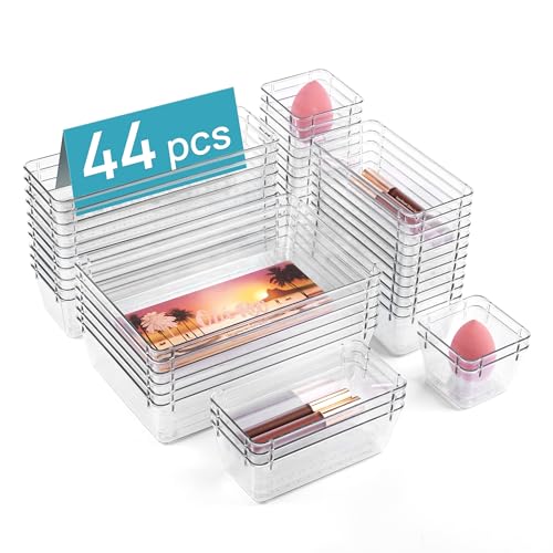 vtopmart 44 Stück Schminktisch Organizer, Schubladenorganizer für Makeup, Küche, Bad, Büro