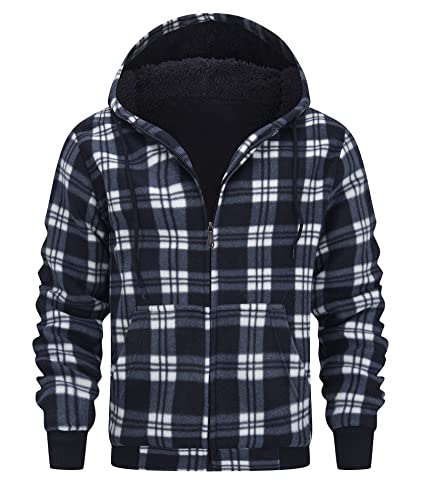 onedog hoodie herren fleece jacke mit reißverschluss kapuze marineblau-m