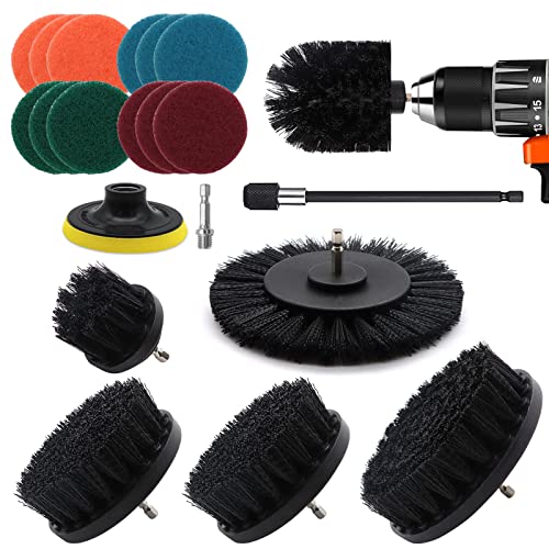 vibratite bohrmaschine bürstenaufsatz set 20 stück reinigungsbürsten kit schwarz