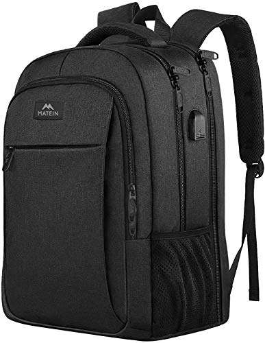 matein rucksack herren 17,3 zoll laptop rucksack mit usb anschluss schwarz