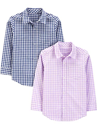 zweiteiliges hemd für jungen von simple joys by carter's blau und purpur kariert, 5