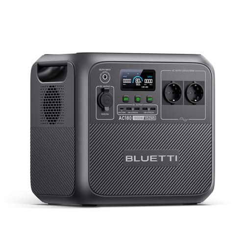 bluetti ac180 powerstation 1152wh mit 2 1800w ac ausgängen für camping und reisen