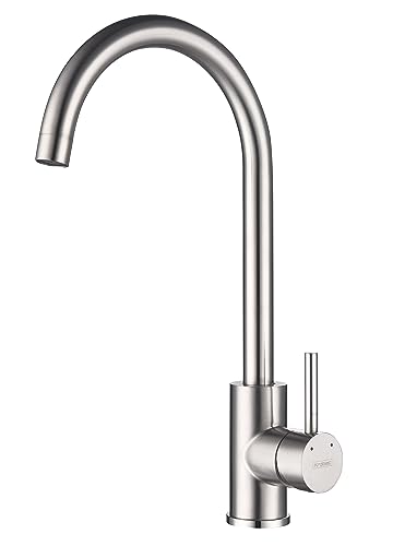 krobec küchenarmatur drehbar mit hohem auslauf, edelstahl 304, bleifrei