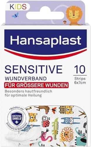 Hansaplast Sensitive Kids Wundverband 6x7 cm, hautfreundliche Wundpflaster für Kinder