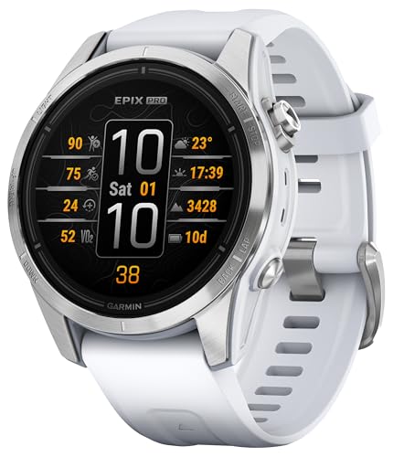 garmin epix pro 42mm gps smartwatch, akkulaufzeit bis zu 10 tage