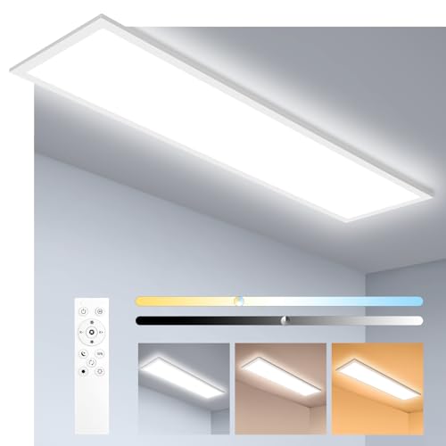 oraymin led panel 120x30 dimmbar 40w 4400lm mit fernbedienung 3000k-6500k für schlafzimmer und wohnzimmer