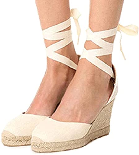 awayhall damen plattform keilsandalen schnürsandalen espadrille sommerschuhe geschlossene kappe