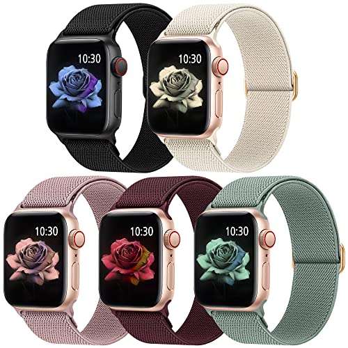 jiamus nylon elastisches solo loop armband kompatibel mit apple watch 38-44mm