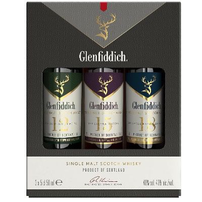 glenfiddich single malt whisky probierset 3x 5cl 12 15 18 jahre 9,99 euro