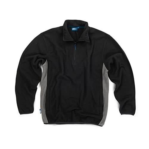 tough grit fleecepullover schwarz grau 1/4-reißverschluss gr. l