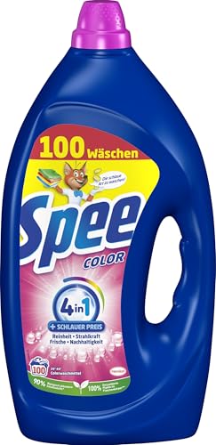 spee aktiv gel color waschmittel 100 waschladungen flüssig 4 + 1 formel 20 - 60 C