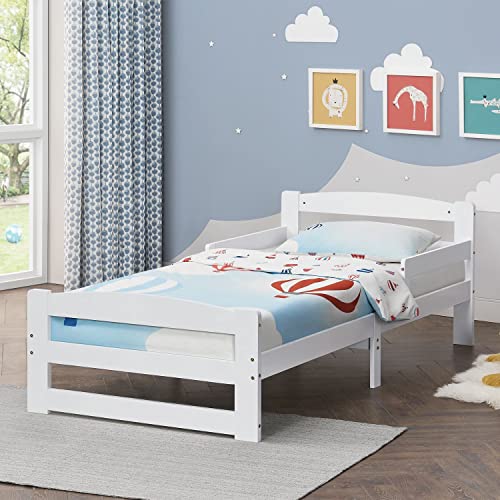 Produktbild: juskys jugendbett arona 90x200 cm mit lattenrost, massivholz, weiss, stauraum