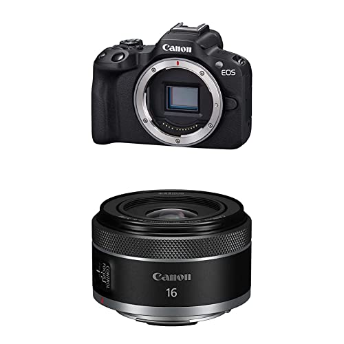 Canon R50 spiegellose Systemkamera mit RF 16 mm F2.8 Objektiv