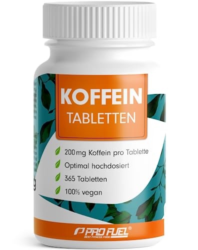 caffeine tabletten 365x, 200 mg caffein pro tablette, laborgetestet, ohne zusätze