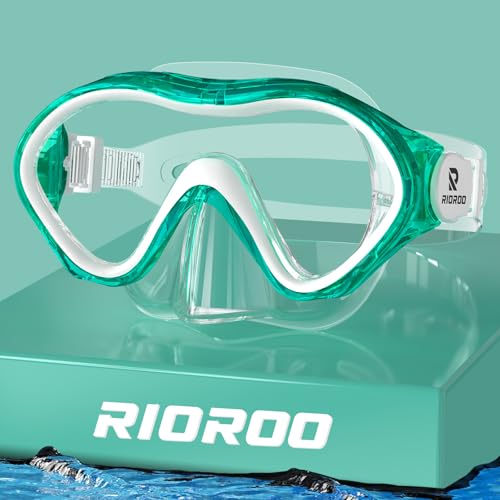 rioroo tauchmasken für kinder, schwimmbrille für jungen mädchen, anti-fog, 180 panorama