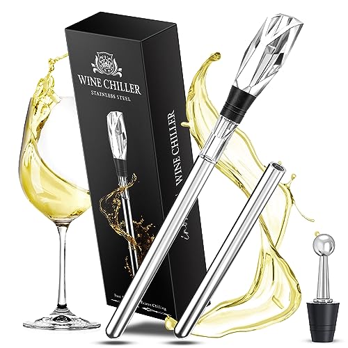 inomo weinkühlstab mit ausgießer, geschenk für männer und frauen, wein geschenk