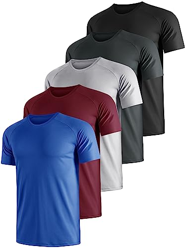 ueeko sport tshirt set 5er pack kurzarmp shirt running herren schnelltrocknend atmungsaktiv