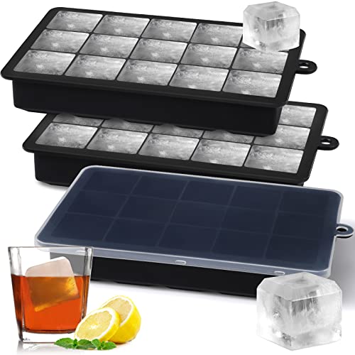 sinnsally silikon eiswürfelschale set mit 3 formen, kugel eiswürfel tray schwarz