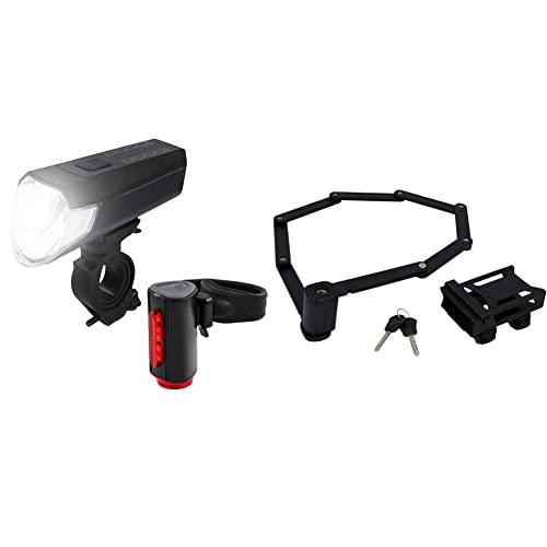 fischer fahrradlicht set, front- und rücklicht, usb-ladung, ip44 spritzschutz