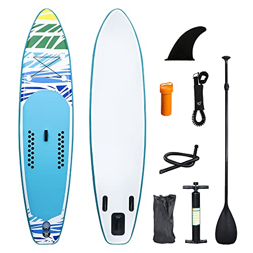 izrielar inflatable sup board mit zubehör, rucksack, gepolstert, handpumpe, trolley