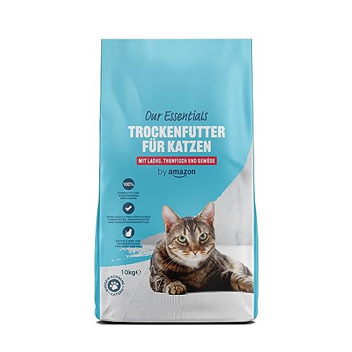 trockenfutter für katzen mit lachs, thunfisch und gemüse 10kg by amazon