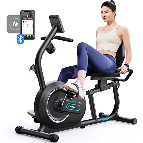 merach liegeergometer zuhause, 8 widerstandsstufen, bluetooth, lcd-display, herzfrequenzsensor