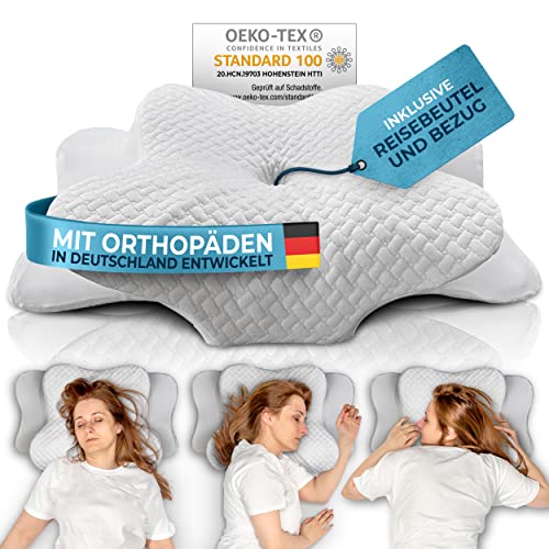 glückstoff orthopädisches kissen nackenstützkissen memory foam kopfkissen für seitenschläfer