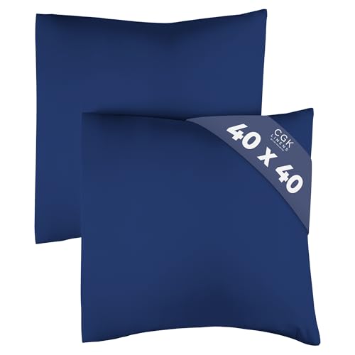 kissenbezug 40x40 cm marineblau 2 pack mikrofaser atmungsaktiv pflegeleicht oeko-tex