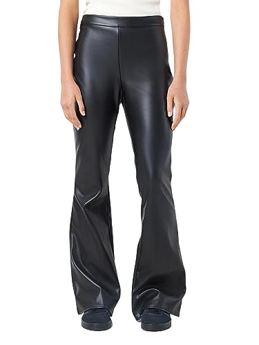 noisy may flared pants damen nmandy pasa pu schwarz, größe s