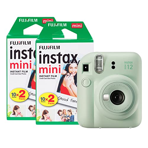fujifilm instax mini 12 sofortbildkamera minzgrün 40 aufnahmen