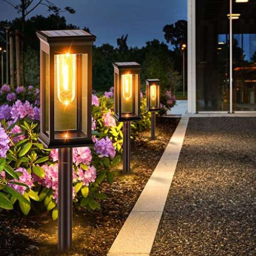 amzxart solar gartenlicht, wasserdichtes dekoratives licht für hof, garten, weg