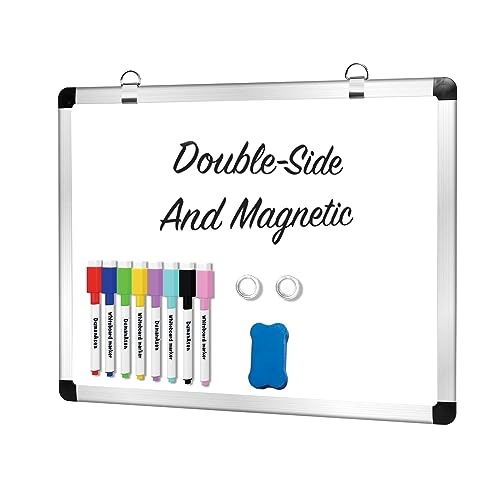 magnetisches whiteboard dumanAsen doppelseitige magnettafel aluminiumrahmen 43cm x 33cm inkl. 8 marker