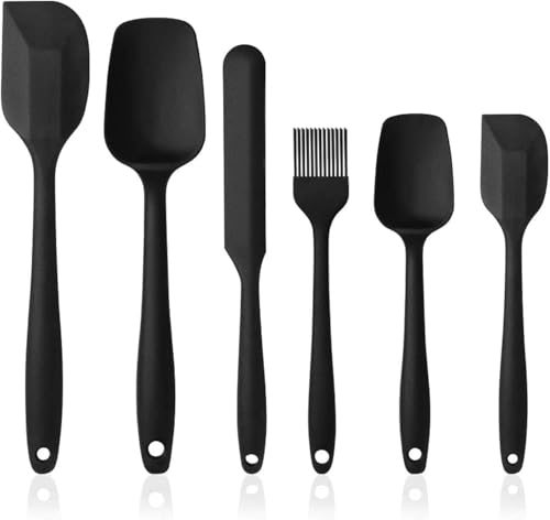 silikon spatel set 6pcs, hitzebeständiger silikon kochlöffel und teigschaber küchenhelfer