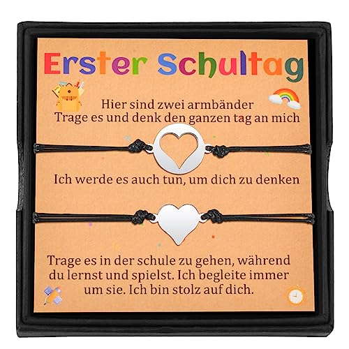 Produktbild: cheerslife armbänder zur schule für mama und kinder, passende herz armbänder set