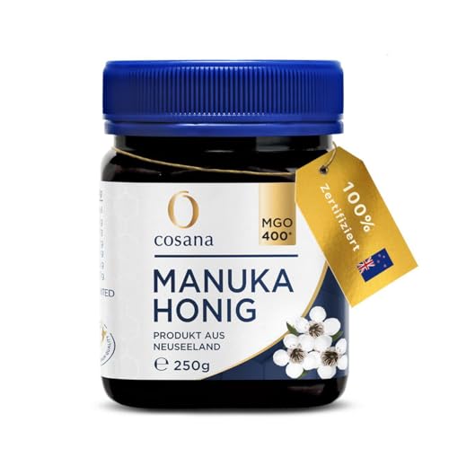 manuka honig 400 mgo 250g cosana 100% pur in neuseeland abgefüllt und zertifiziert