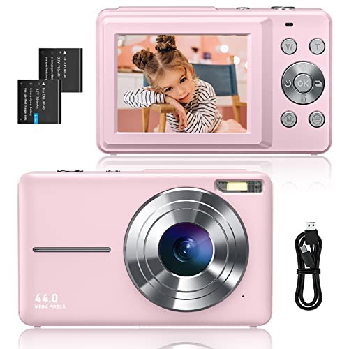 digital camera 1080p 44mp kompakt mit 16x zoom für kinder studenten senioren, pink