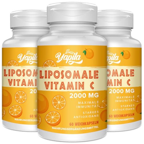 Produktbild: liposomales vitamin c 2000 mg kapseln, maximale absorption, 3er pack, antioxidant, soy free, non-gmo